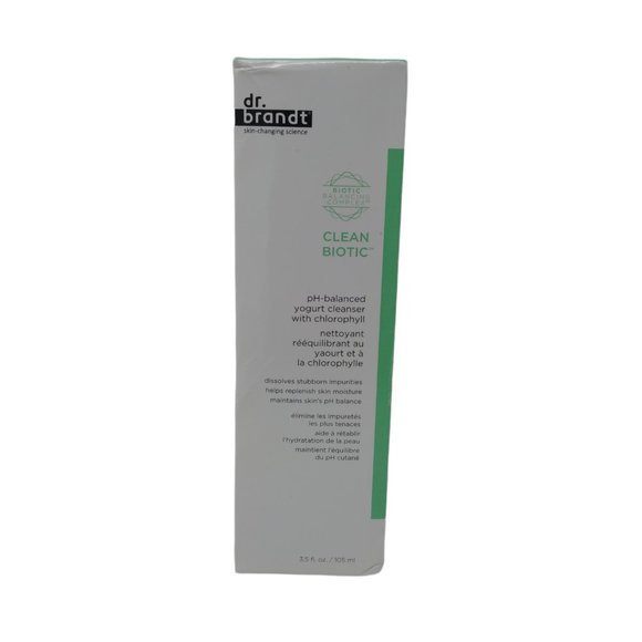 Dr. Brandt Clean Biotic pH- balanced yogurt cleanser with chlorophyll 3.5 oz